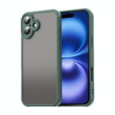 Per iPhone 16 Fan Dun Series TPU Hybrid PC Custodia per telefono glassata (verde)