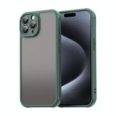 Per iPhone 15 Pro Max Fan Dun Series TPU Hybrid PC Custodia per telefono glassata (verde)
