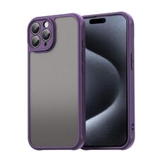 Per iPhone 15 Pro Max Fan Dun Series TPU Hybrid PC Custodia per telefono glassata (viola)