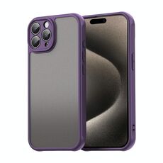 Per iPhone 15 Pro Fan Dun Series TPU Hybrid PC Custodia per telefono glassata (viola)