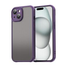 Per iPhone 15 Plus Fan Dun Series TPU Hybrid PC Custodia per telefono glassata (viola)