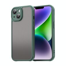 Per iPhone 14 Plus Fan Dun Series TPU Hybrid PC Custodia per telefono glassata (verde)