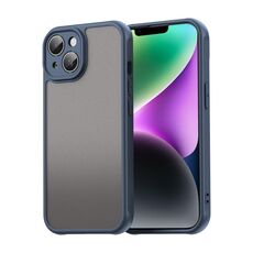 Per iPhone 14 Fan Dun Series TPU Hybrid PC Custodia per telefono glassata (blu)