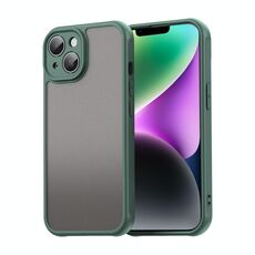 Per iPhone 14 Fan Dun Series TPU Hybrid PC Custodia per telefono glassata (verde)