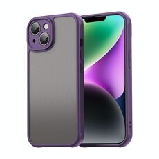 Per iPhone 14 Fan Dun Series TPU Hybrid PC Custodia per telefono glassata (viola)