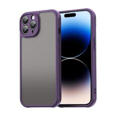 Per iPhone 14 Pro Max Fan Dun Series TPU Hybrid PC Custodia per telefono glassata (viola)