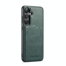 Per Samsung Galaxy S25+ 5G Fierre Shann FS-027 Custodia magnetica per telefono MagSafe con texture in pelle di mucca (verde)