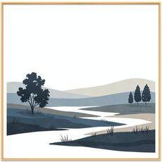 Dipinto decorativo Quiet River con cornice in lega di alluminio, stampa su richiesta, dimensioni: 40x40 cm