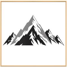 Dipinto decorativo di montagna innevata con cornice in lega di alluminio, stampa su richiesta, dimensioni: 30x30 cm