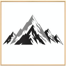 Dipinto decorativo di montagna innevata con cornice in lega di alluminio, stampa su richiesta, dimensioni: 70x70 cm