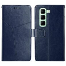 Custodia a libro in pelle con motivo a Y per Infinix Hot 50 4G (blu)
