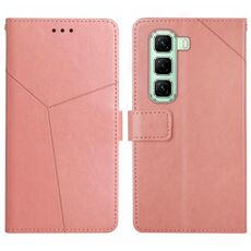 Custodia a libro in pelle con motivo a Y per Infinix Hot 50 4G (rosa)