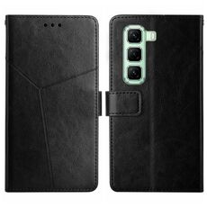 Custodia a libro in pelle con motivo a Y per Infinix Hot 50 Pro 4G (nera)
