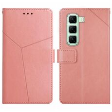 Custodia a libro in pelle con motivo a Y per Infinix Hot 50 Pro+ 4G (rosa)