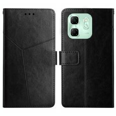 Custodia a libro in pelle con motivo a Y per Infinix Hot 50i 4G (nera)