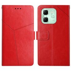 Custodia a libro in pelle con motivo a Y per Infinix Hot 50i 4G (rossa)