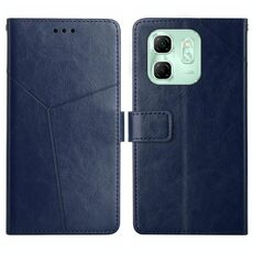 Custodia a libro in pelle con motivo a Y per Infinix Hot 50i 4G (blu)