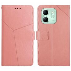 Custodia a libro in pelle con motivo a Y per Infinix Hot 50i 4G (rosa)