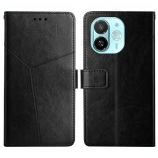 Per Tecno Spark 30C 5G Custodia a libro in pelle con motivo a Y (nero)