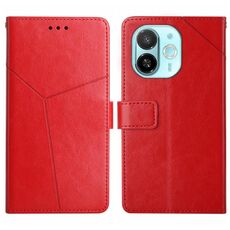 Per Tecno Spark 30C 5G Custodia a libro in pelle con motivo a Y (rosso)