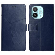 Per Tecno Spark 30C 5G Custodia a libro in pelle con motivo a Y (blu)