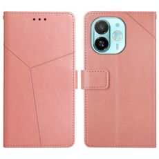 Per Tecno Spark 30C 5G Custodia a libro in pelle con motivo a Y (rosa)