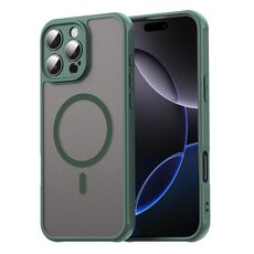 Per iPhone 16 Pro Max Fan Dun Series TPU Hybrid PC Frosted Magsafe Custodia per telefono (verde)