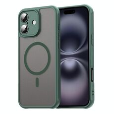 Per iPhone 16 Plus Fan Dun Series TPU Hybrid PC Frosted Magsafe Custodia per telefono (verde)