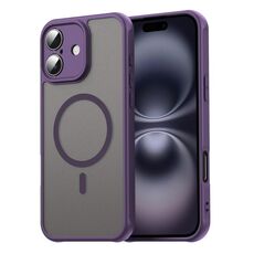 Per iPhone 16 Plus Fan Dun Series TPU Hybrid PC Frosted Magsafe Custodia per telefono (viola)