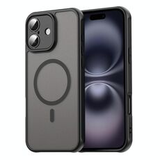 Per iPhone 16 Fan Dun Series TPU Hybrid PC Frosted Magsafe Custodia per telefono (nero)