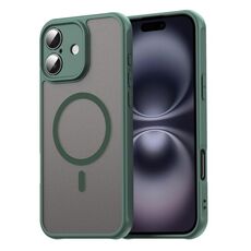 Per iPhone 16 Fan Dun Series TPU Hybrid PC Frosted Magsafe Custodia per telefono (verde)