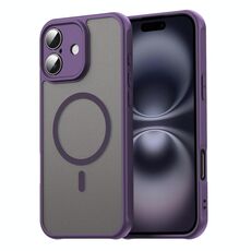 Per iPhone 16 Fan Dun Series TPU Hybrid PC Frosted Magsafe Custodia per telefono (viola)