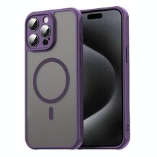 Per iPhone 15 Pro Max Fan Dun Series TPU Hybrid PC Frosted Magsafe Custodia per telefono (viola)