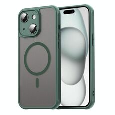 Per iPhone 15 Plus Fan Dun Series TPU Hybrid PC Frosted Magsafe Custodia per telefono (verde)
