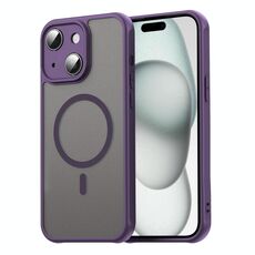 Per iPhone 15 Plus Fan Dun Series TPU Hybrid PC Frosted Magsafe Custodia per telefono (viola)