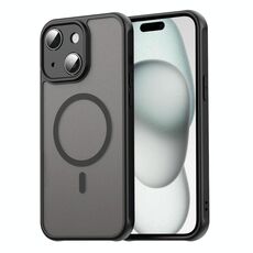 Per iPhone 15 Fan Dun Series TPU Hybrid PC Frosted Magsafe Custodia per telefono (nero)