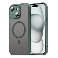 Per iPhone 15 Fan Dun Series TPU Hybrid PC Frosted Magsafe Custodia per telefono (verde)