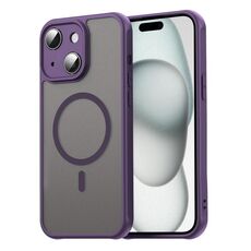 Per iPhone 15 Fan Dun Series TPU Hybrid PC Frosted Magsafe Custodia per telefono (viola)