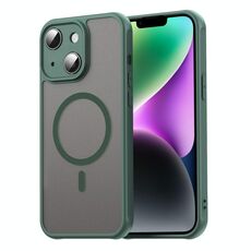 Per iPhone 14 Fan Dun Series TPU Hybrid PC Frosted Magsafe Custodia per telefono (verde)