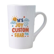 Tazza per acqua in ceramica bianca conica stampata JOY CUSTOM Stampa su richiesta