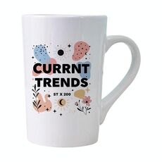 Tendenze attuali Tazza in ceramica bianca conica stampata Tazza per acqua Stampa su richiesta