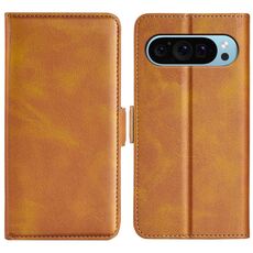 Per Google Pixel 9 / 9 Pro Custodia per telefono in pelle con fibbia magnetica orizzontale a doppio lato (giallo)