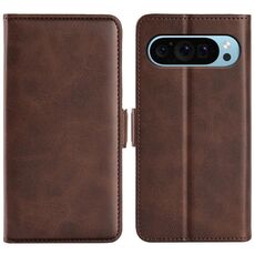 Per Google Pixel 9 / 9 Pro Custodia per telefono in pelle con fibbia magnetica orizzontale a doppio lato (marrone)