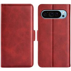 Per Google Pixel 9 / 9 Pro Custodia per telefono in pelle con fibbia magnetica orizzontale a doppio lato (rosso)