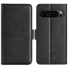 Per Google Pixel 9 Pro XL Custodia per telefono in pelle con fibbia magnetica orizzontale a doppio lato (nero)