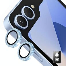Per Samsung Galaxy Z Flip5 ENKAY Hat-Prince 9H Obiettivo della fotocamera posteriore Pellicola in vetro temperato in lega di alluminio glitterata (blu)