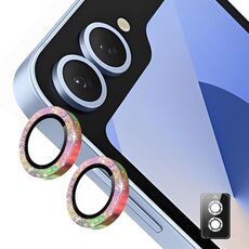 Per Samsung Galaxy Z Flip5 ENKAY Hat-Prince 9H Obiettivo della fotocamera posteriore Pellicola in vetro temperato in lega di alluminio glitterata (colorata)