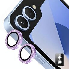 Per Samsung Galaxy Z Flip5 ENKAY Hat-Prince 9H Obiettivo della fotocamera posteriore Pellicola in vetro temperato in lega di alluminio glitterata (viola)