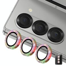 Per Samsung Galaxy Z Fold6 ENKAY Hat-Prince 9H Obiettivo della fotocamera posteriore Pellicola in vetro temperato in lega di alluminio glitterata (colorata)