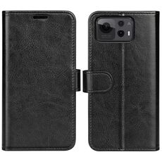 Per Asus Zenfone 12 Ultra R64 Texture Custodia in pelle orizzontale Flip Phone (Nero)